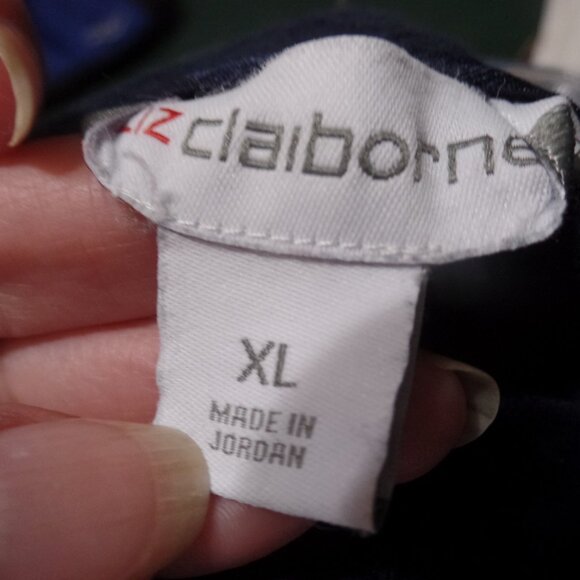 Liz Claiborne Dark Blue Textured Short-Sleeve Sweater, Size XL - Picture 4 of 4